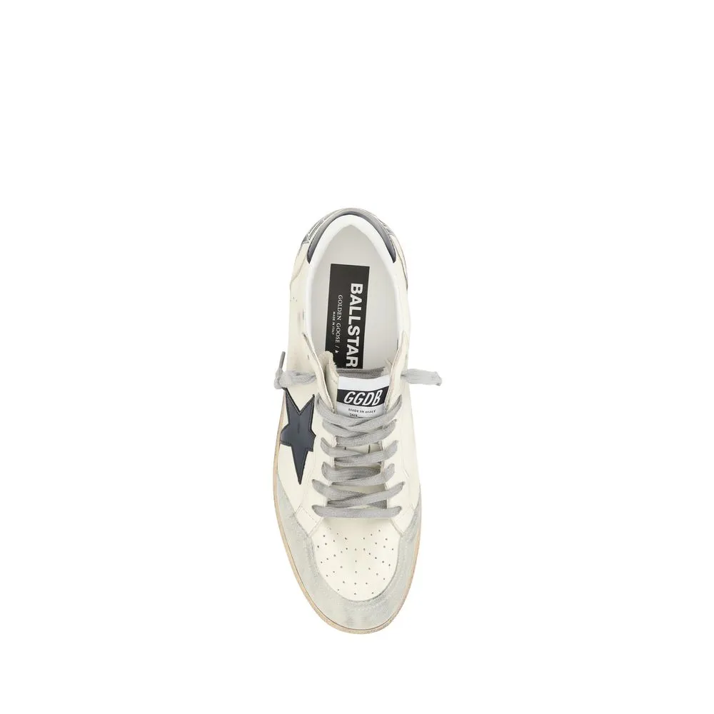 Golden Goose Ball Star Men Ivory Sneakers Leather Lace Up Trainer Shoes Sz EU 46