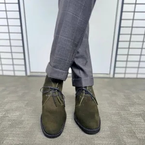 Green Suede Leather Chukka Lace Up Boots - Chukka Boots