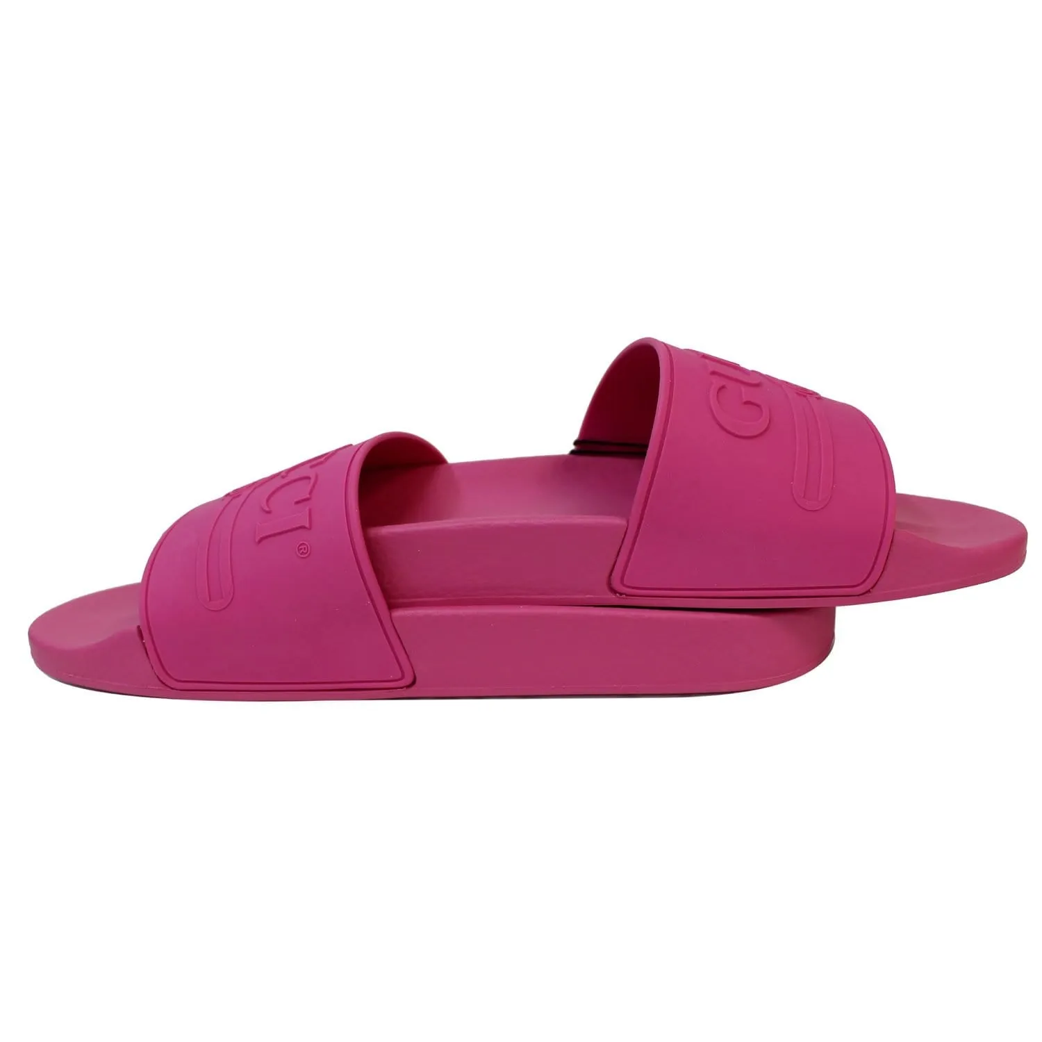 GUCCI Logo Rubber Slide Sandal Pink Size 11 522887