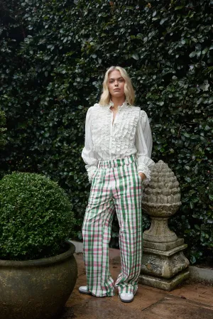 HARPER PANT IN FOREST CHECK