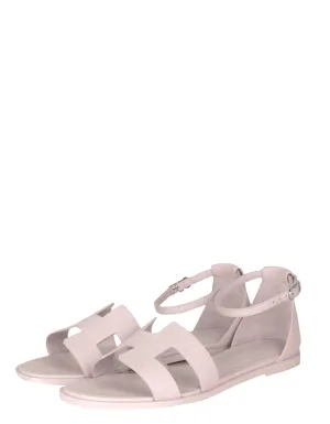 Hermes NEW Light Pink Santorini H Sandals sz 37.5