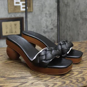 Inc International Concepts Heeled Zaleste Ball Slide Sandals Black Smooth 10M