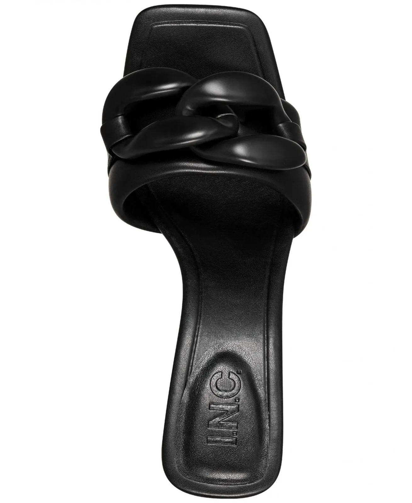 Inc International Concepts Womens Jemya Mid-Heel Slide Sandals Black 7.5M