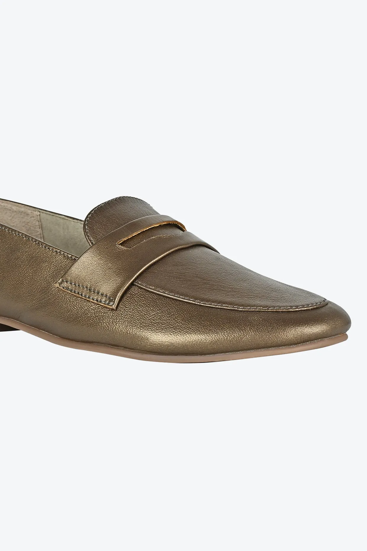 Kate Dark Bronze Loafers For Women