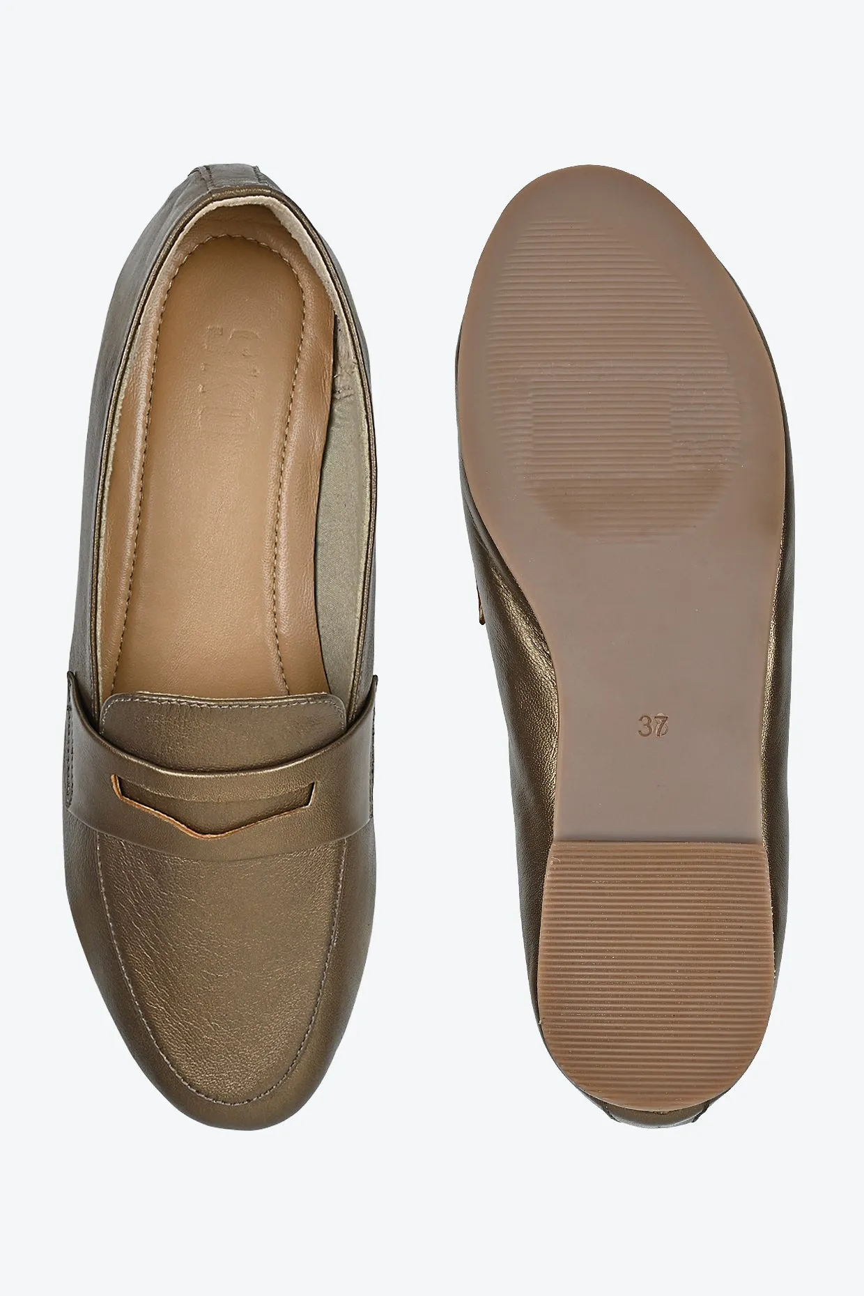 Kate Dark Bronze Loafers For Women
