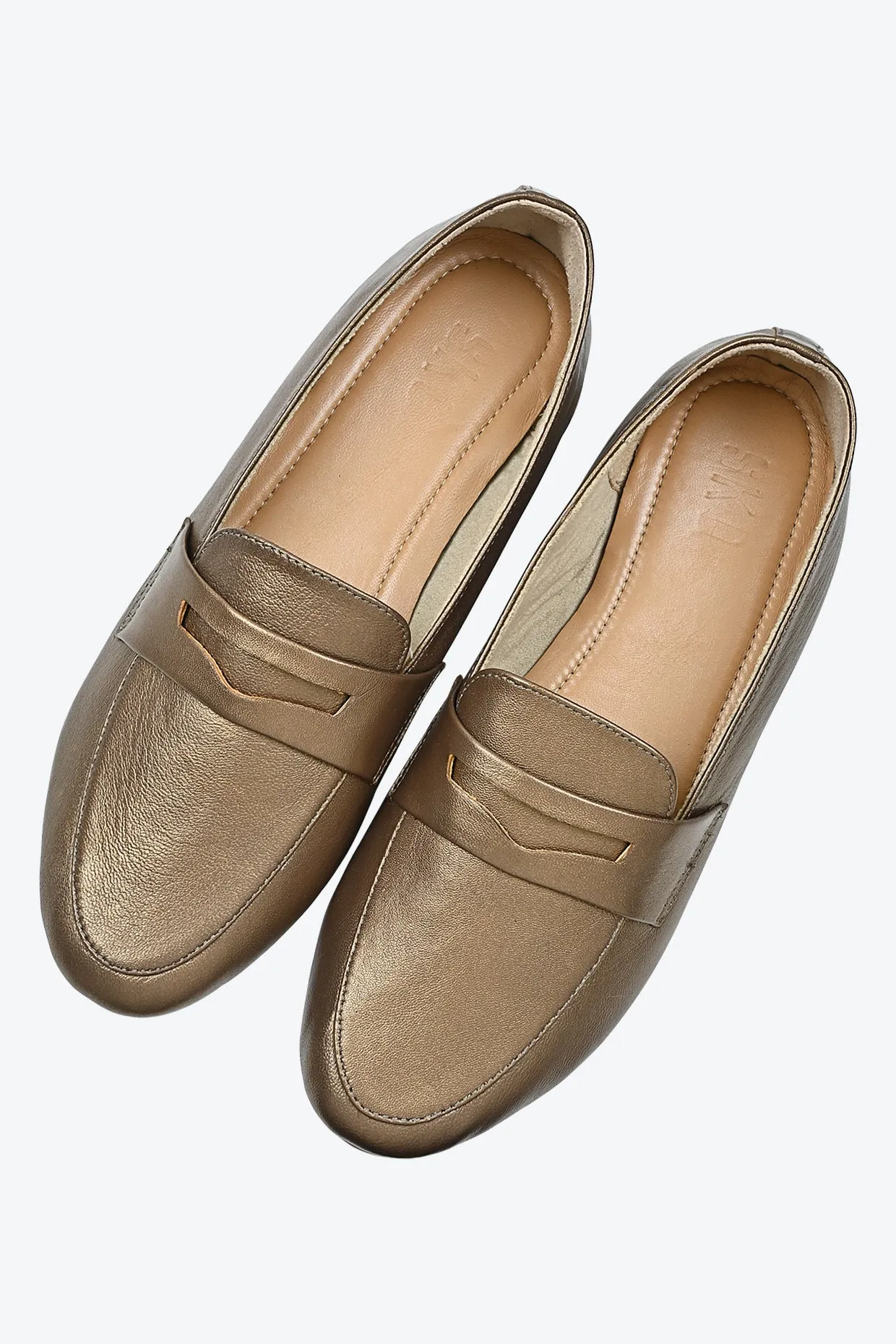 Kate Dark Bronze Loafers For Women