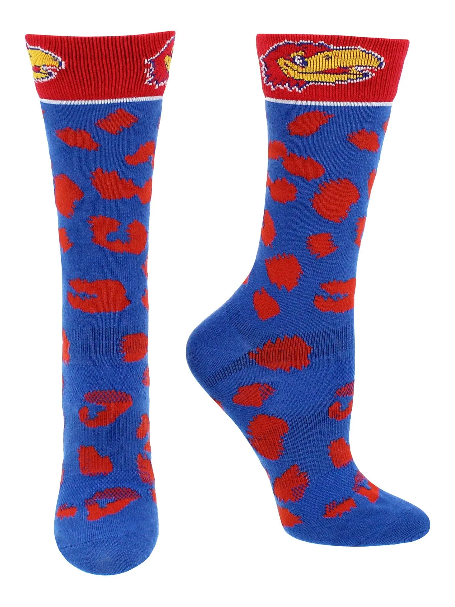 KU Kansas Jayhawks Socks Womens Savage Crew Socks