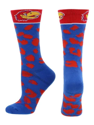 KU Kansas Jayhawks Socks Womens Savage Crew Socks