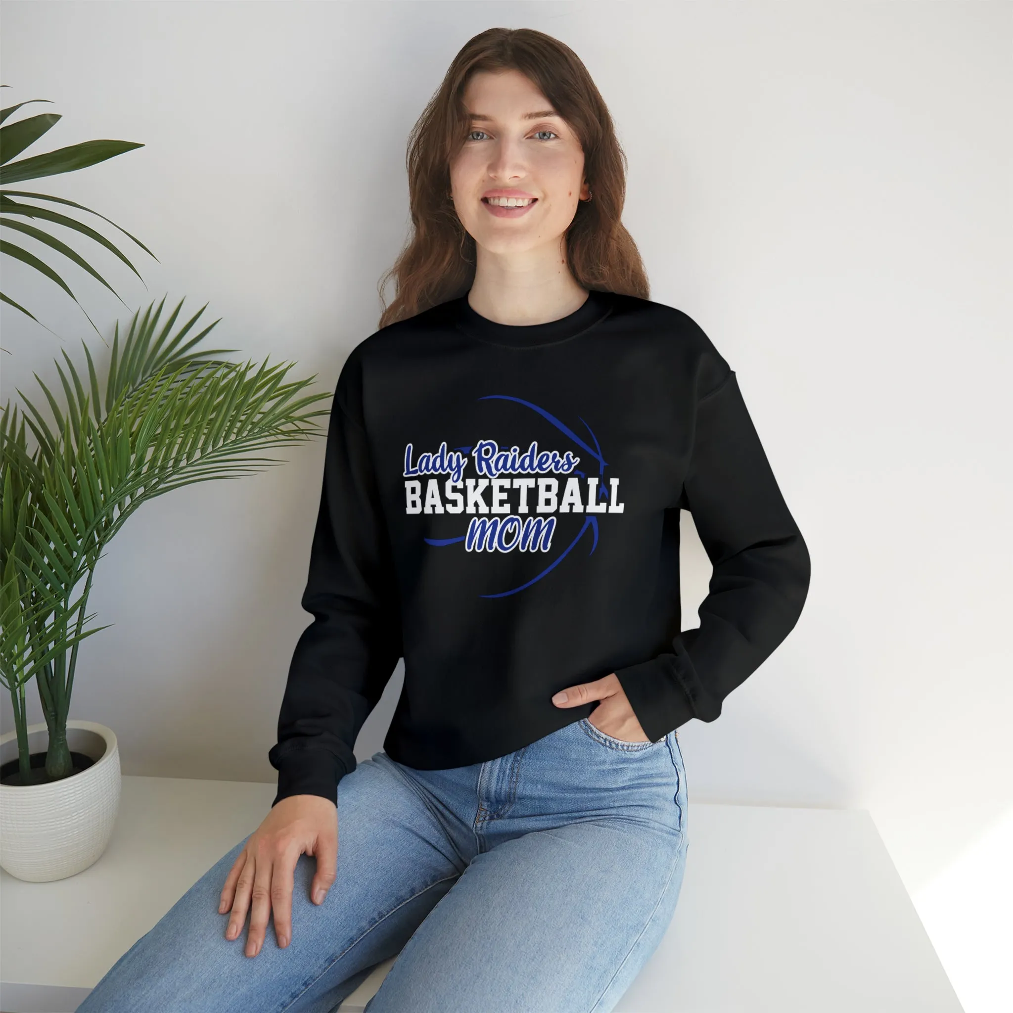Lady Raiders Basketball Mom Unisex Heavy Blend™ Crewneck Sweatshirt