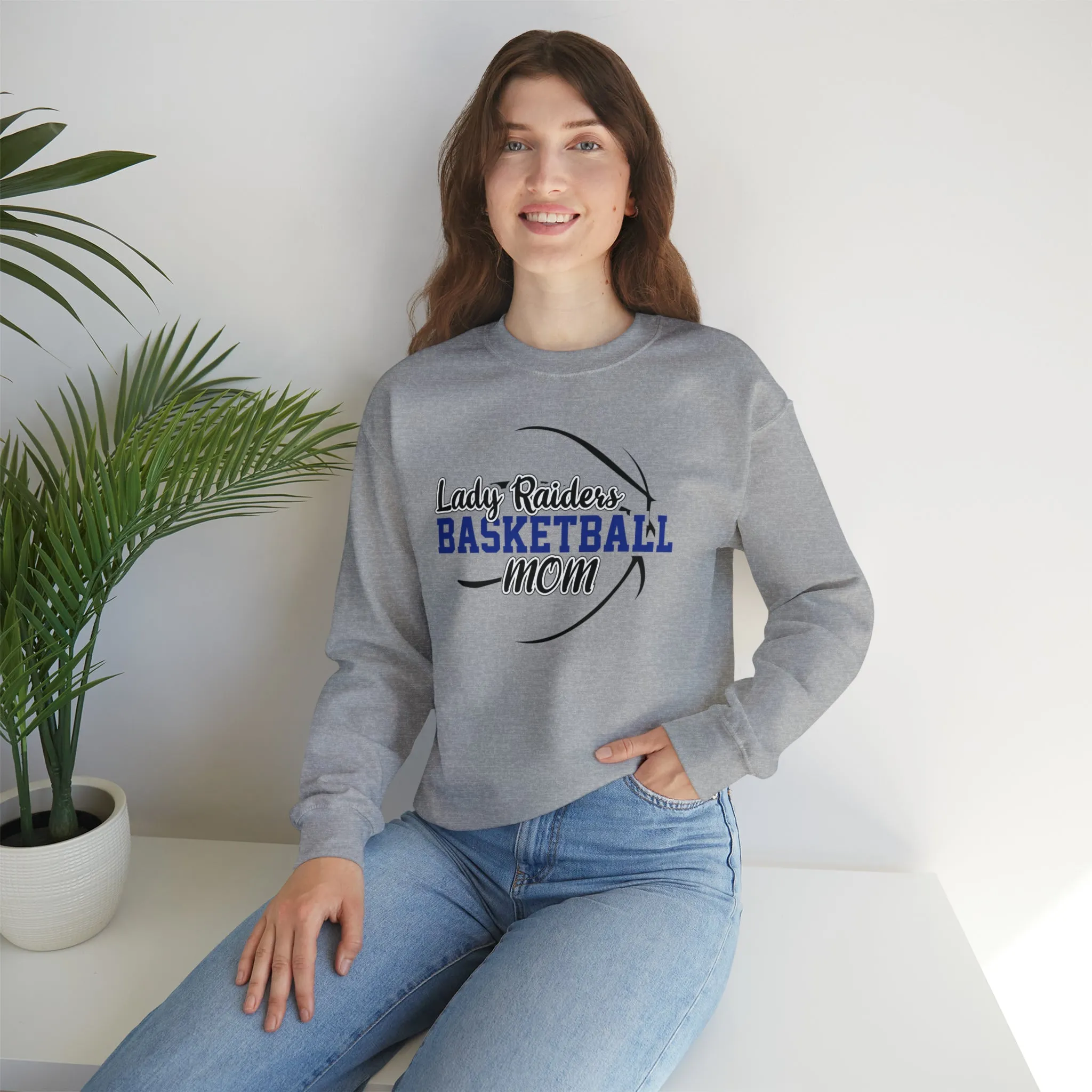 Lady Raiders Basketball Mom Unisex Heavy Blend™ Crewneck Sweatshirt