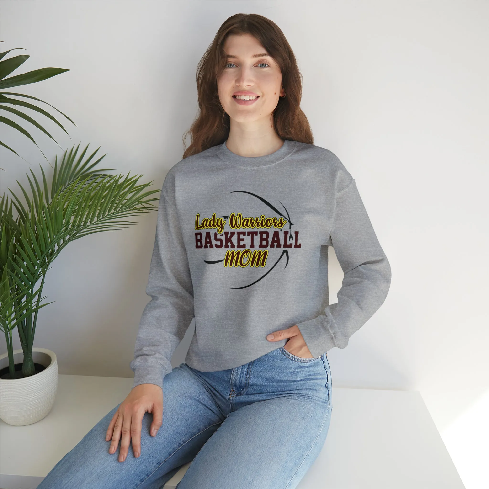 Lady Warriors Basketball Mom Unisex Heavy Blend™ Crewneck Sweatshirt