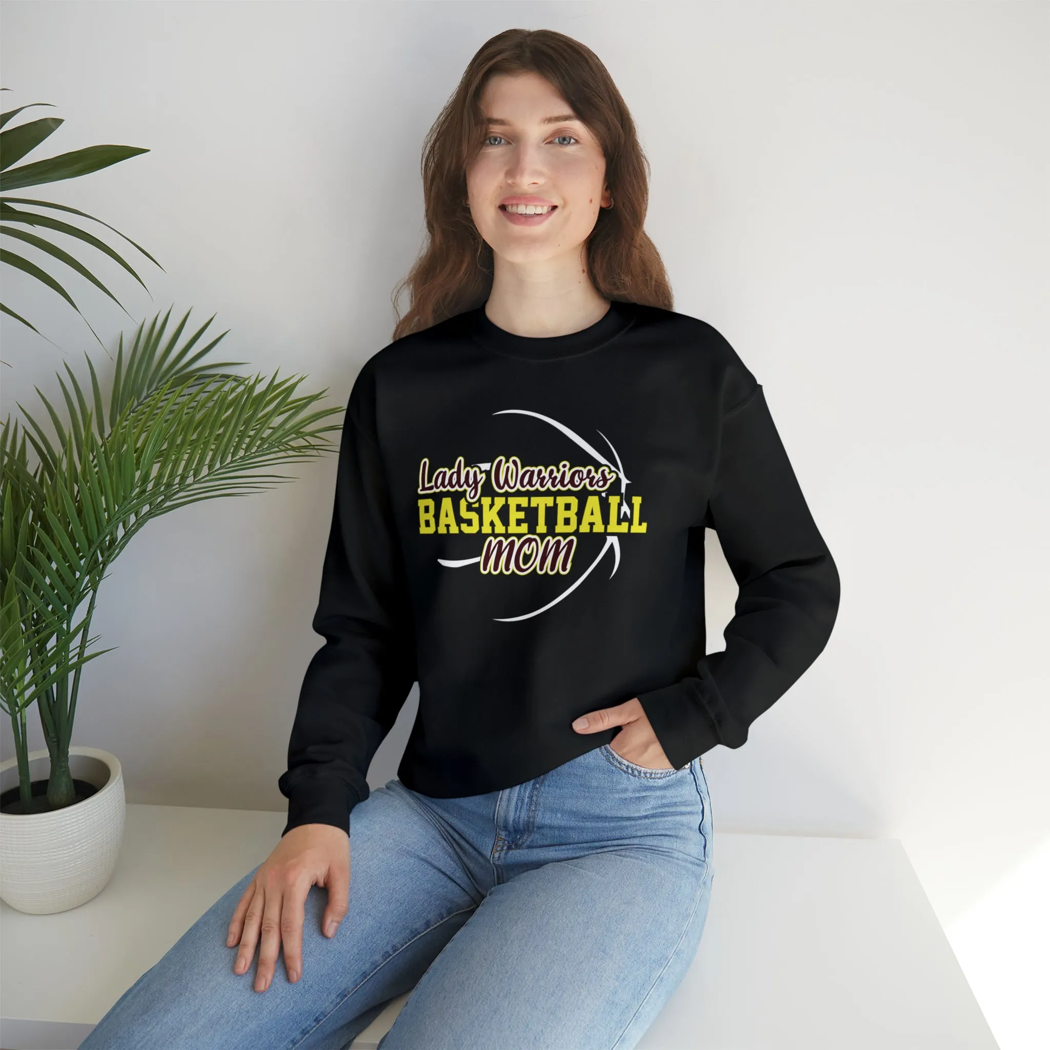 Lady Warriors Basketball Mom Unisex Heavy Blend™ Crewneck Sweatshirt