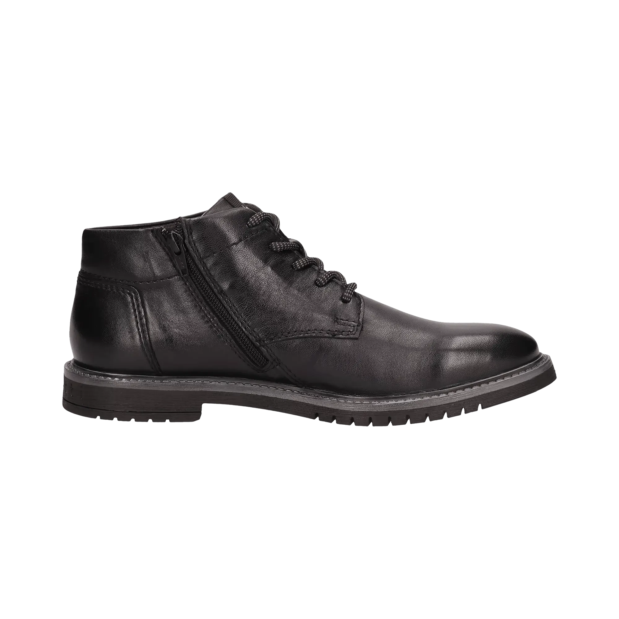 Leder Schnürstiefel schwarz