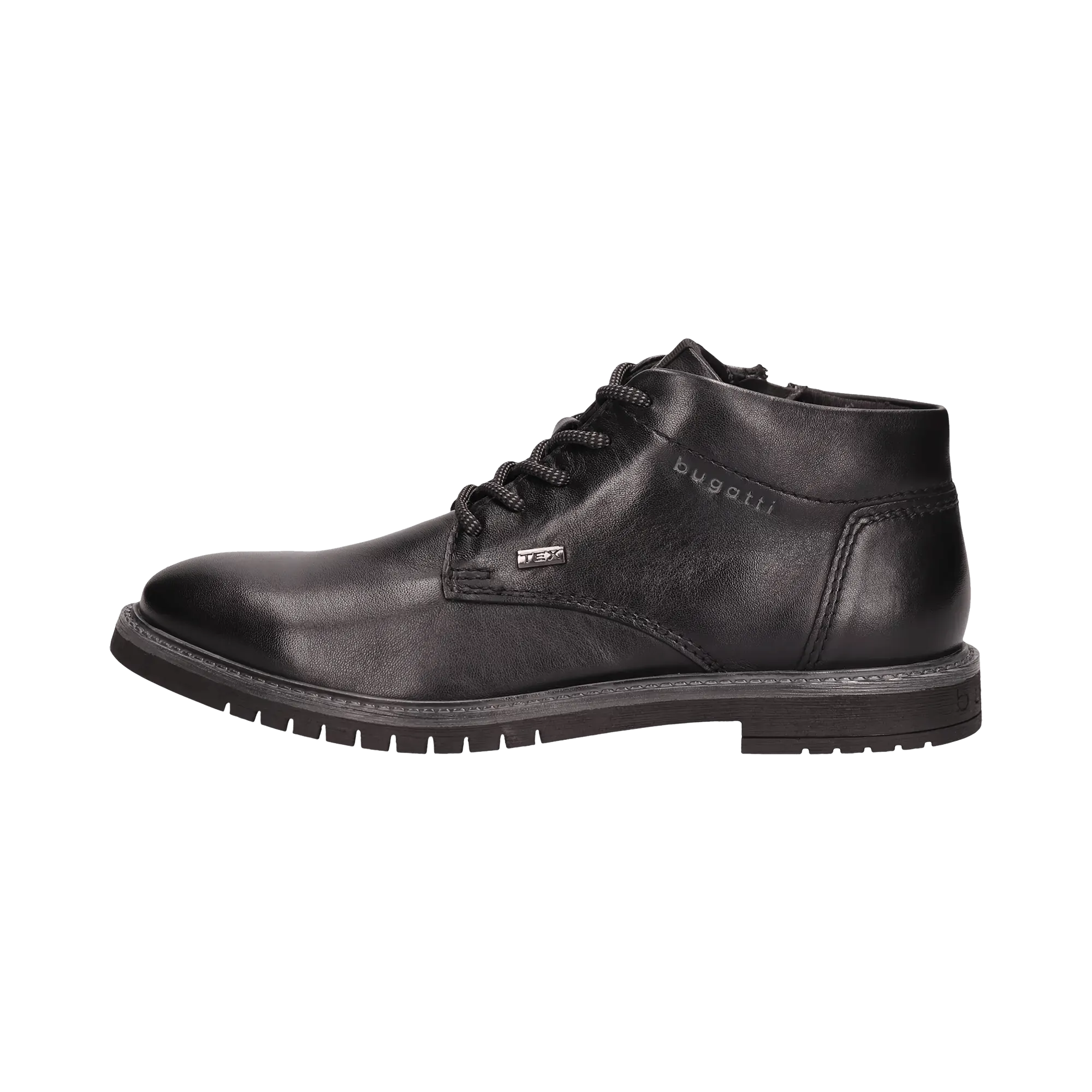Leder Schnürstiefel schwarz