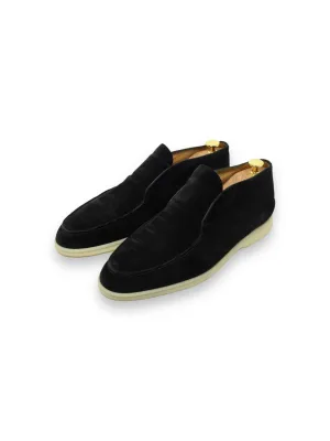 Loro Piana Black Suede Open Walk Chukka Boots