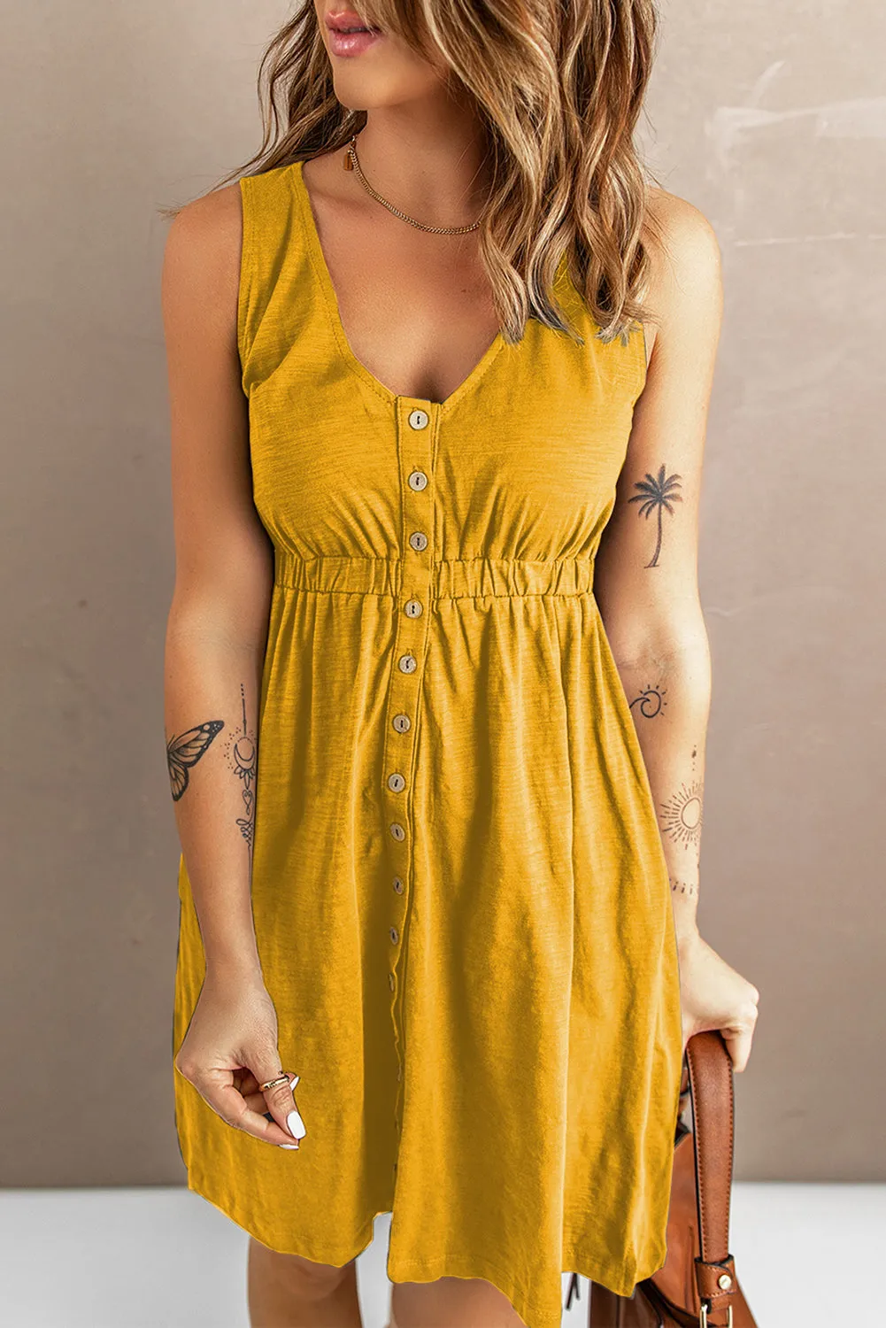 Mady Sleeveless Button Down Mini Dress - Online Exclusive