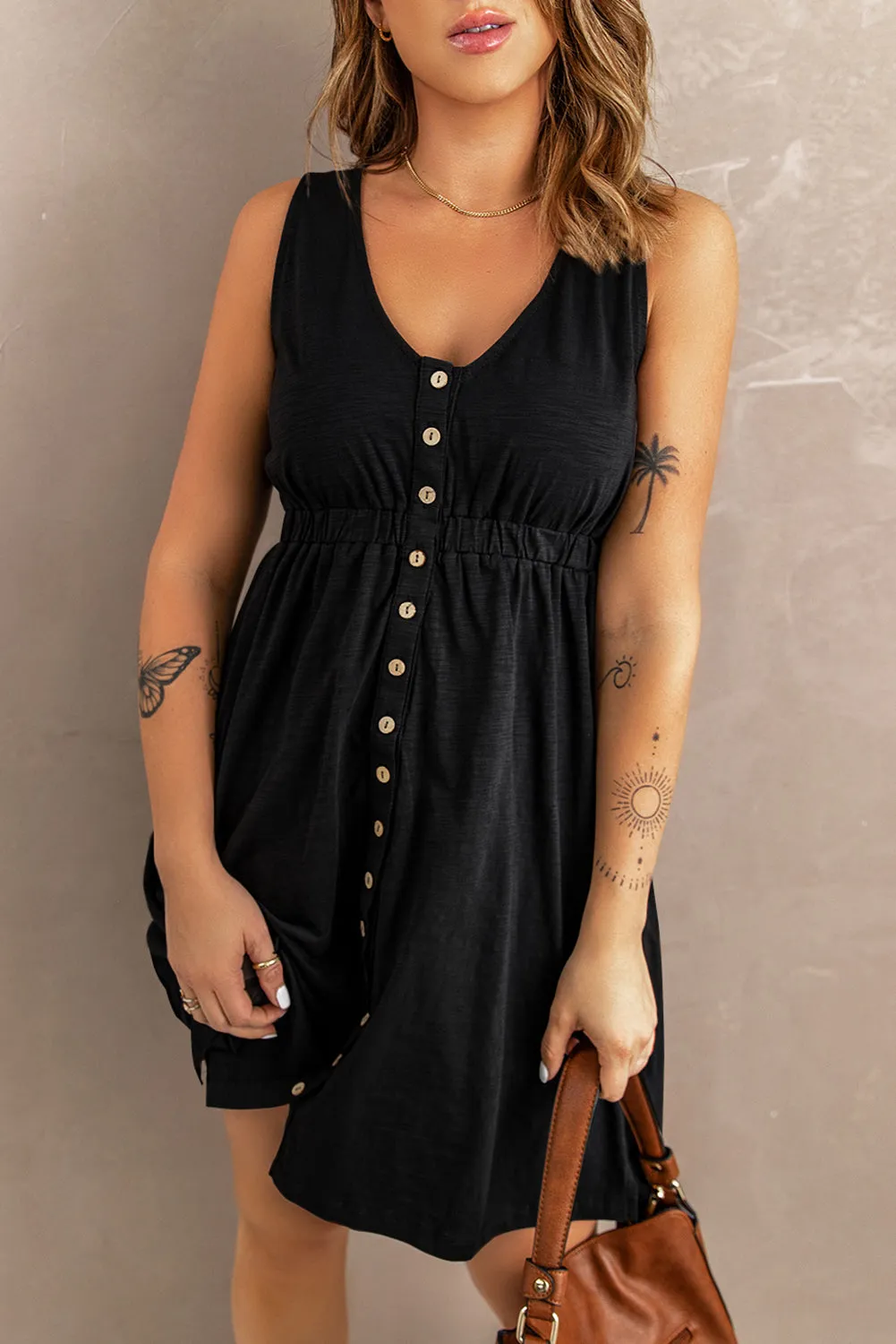Mady Sleeveless Button Down Mini Dress - Online Exclusive