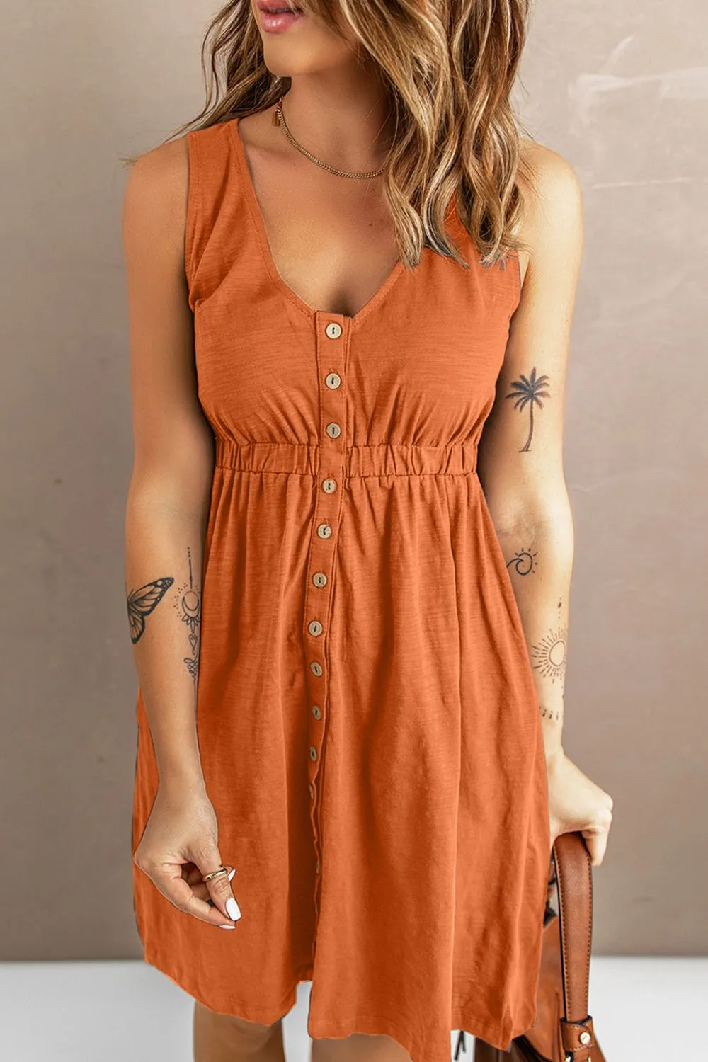 Mady Sleeveless Button Down Mini Dress - Online Exclusive