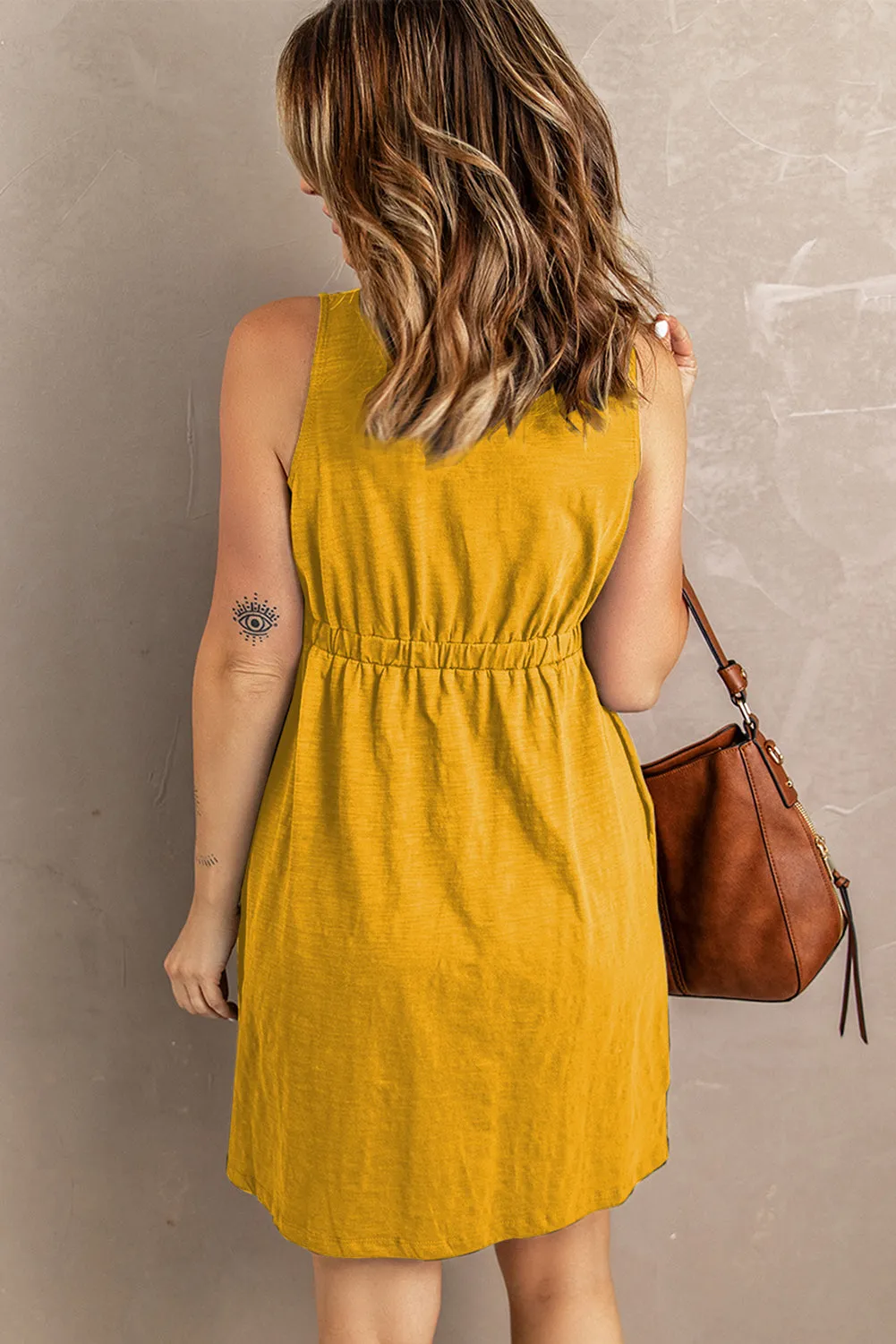 Mady Sleeveless Button Down Mini Dress - Online Exclusive