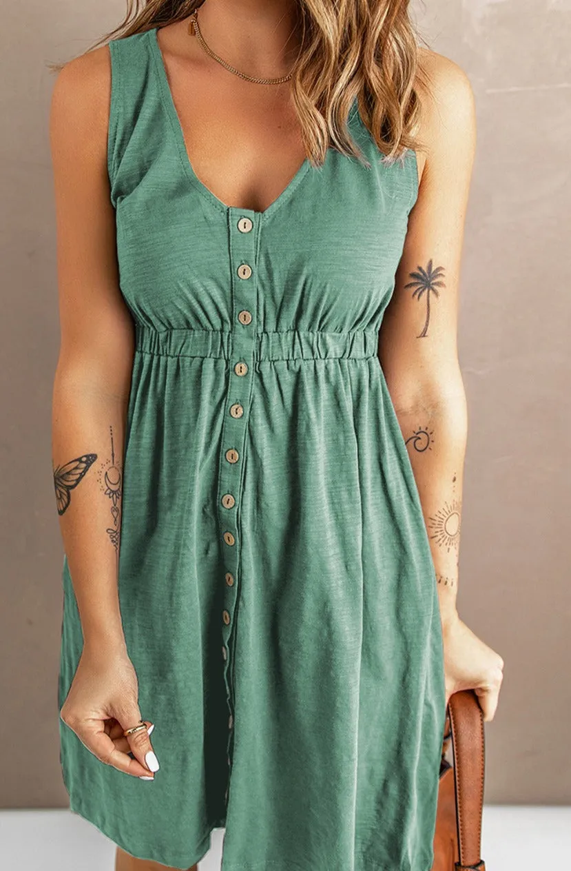 Mady Sleeveless Button Down Mini Dress - Online Exclusive