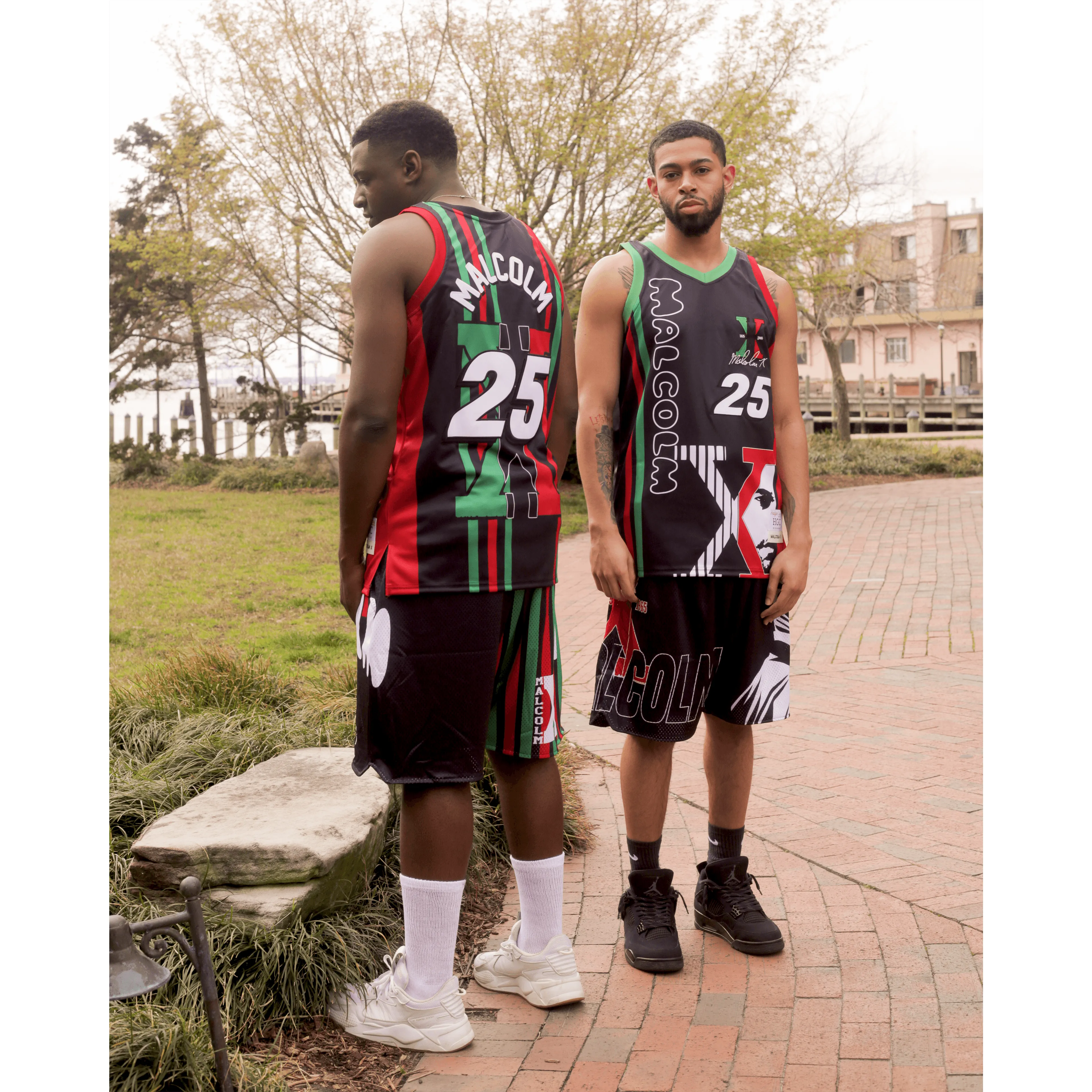 MALCOLM X RED & GREEN BASKETBALL SHORTS