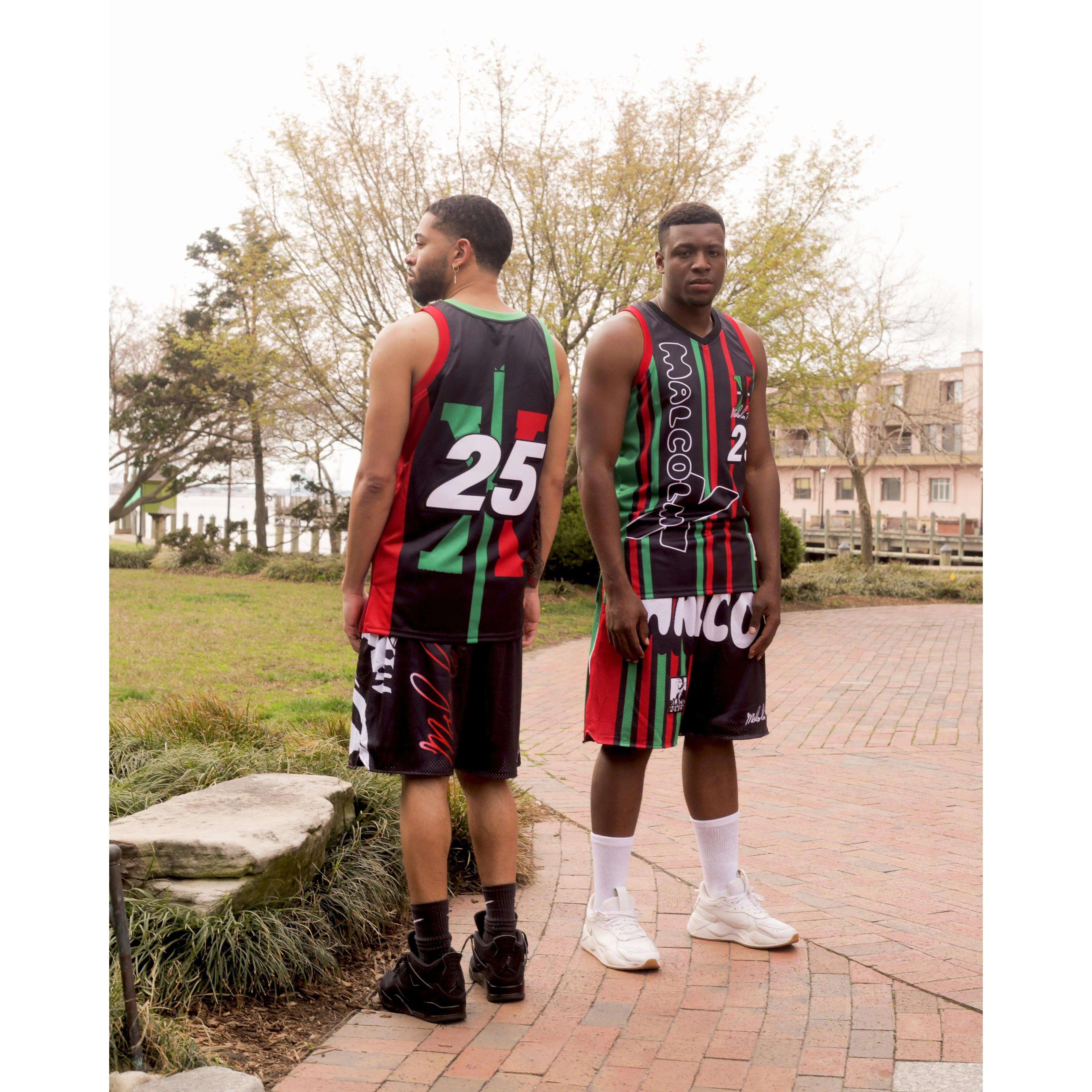 MALCOLM X RED & GREEN BASKETBALL SHORTS