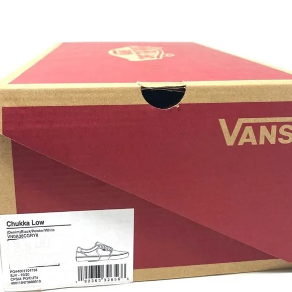 💖MEGA SALE💖VANS  Women's  VN0A38CGRY8  Chukka Low Denim Black Pewter White