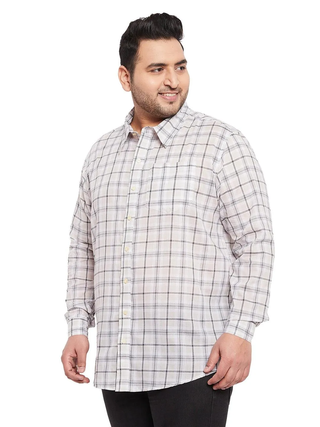 Men Plus Size Calip Check Shirt