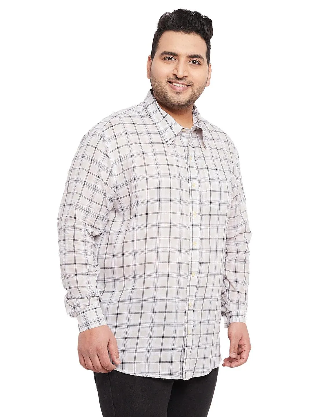 Men Plus Size Calip Check Shirt