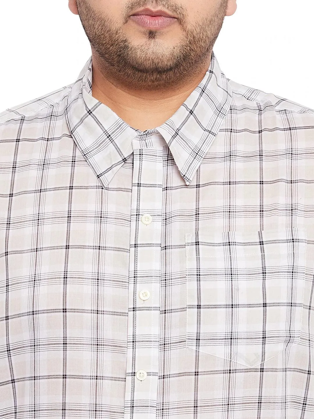 Men Plus Size Calip Check Shirt