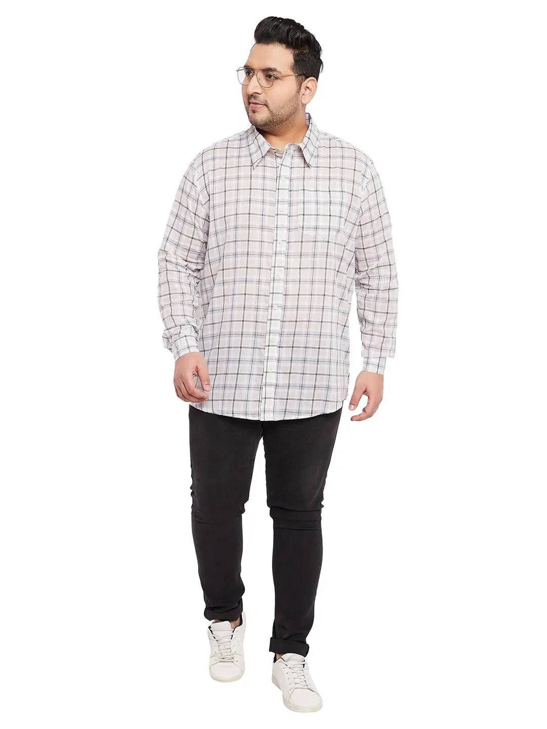 Men Plus Size Calip Check Shirt