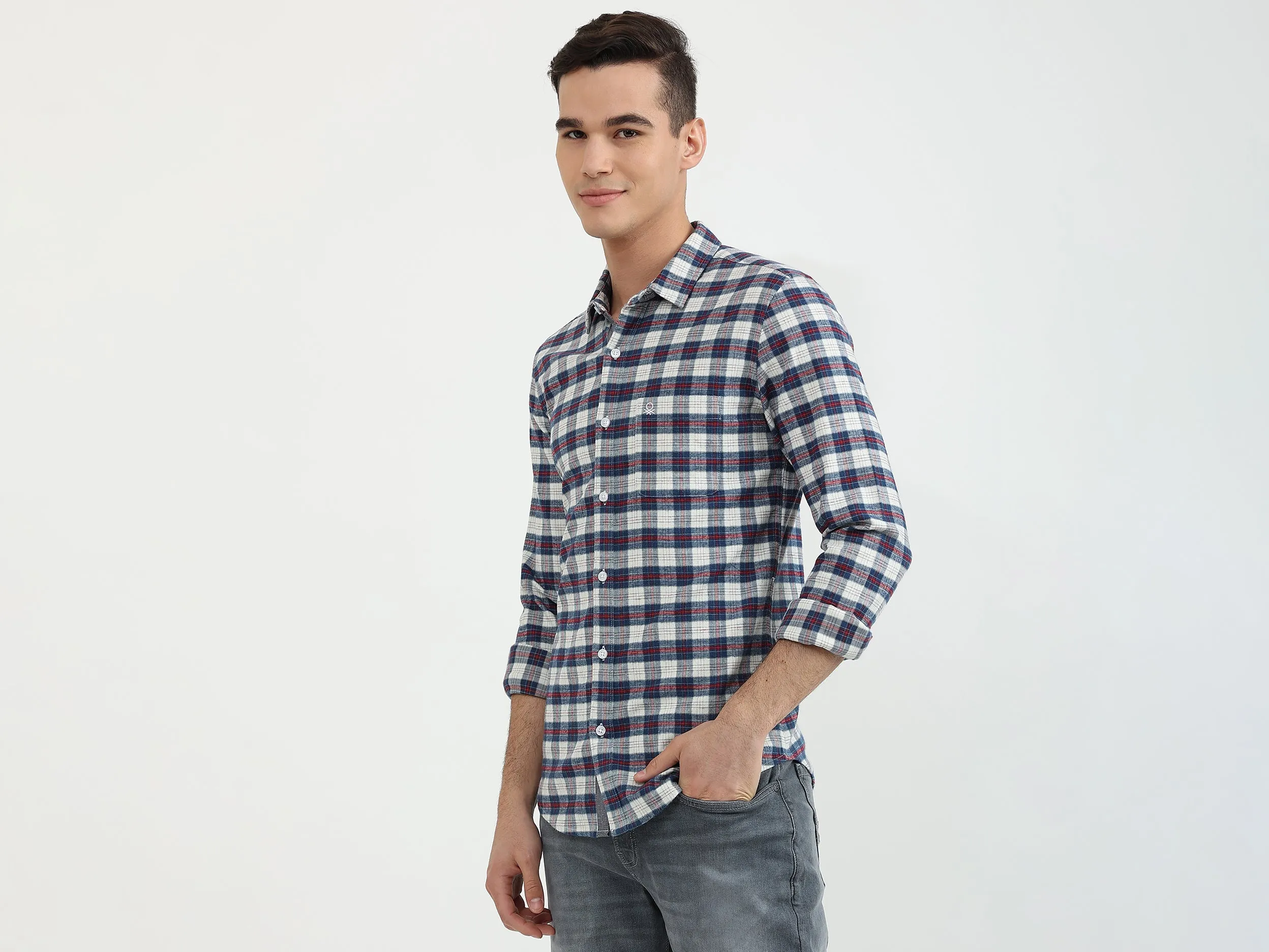 Mens Slim Fit Check Shirt
