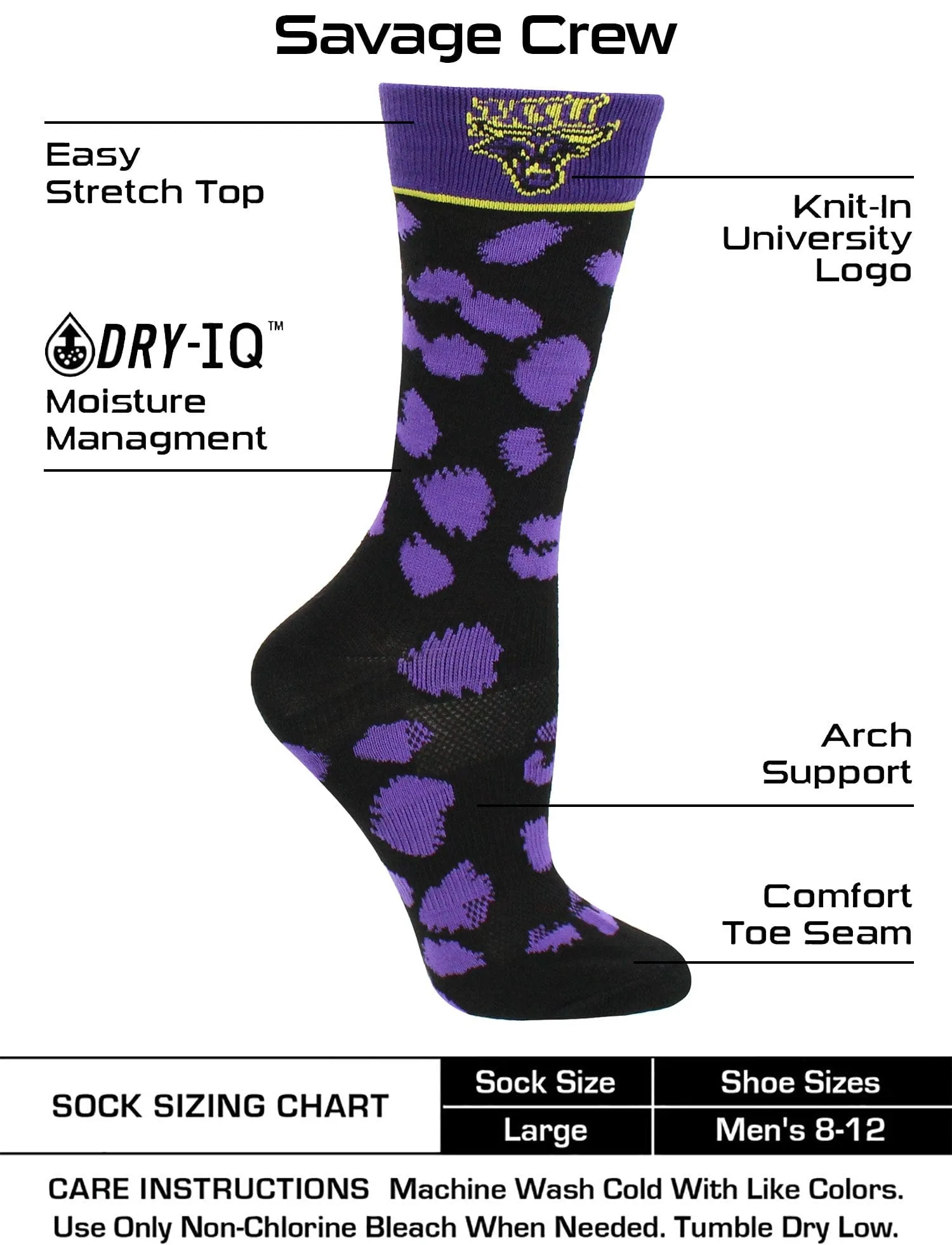 Minnesota State Mavericks Socks Womens Savage Crew Socks