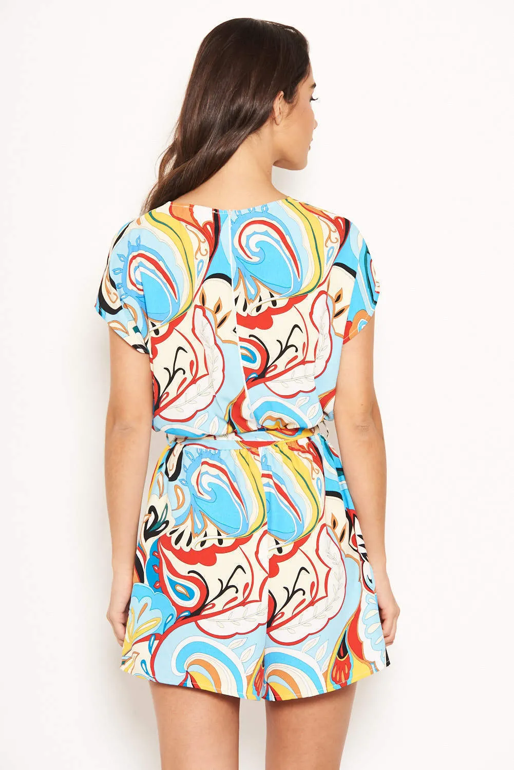 Multi Printed Wrap Playsuit