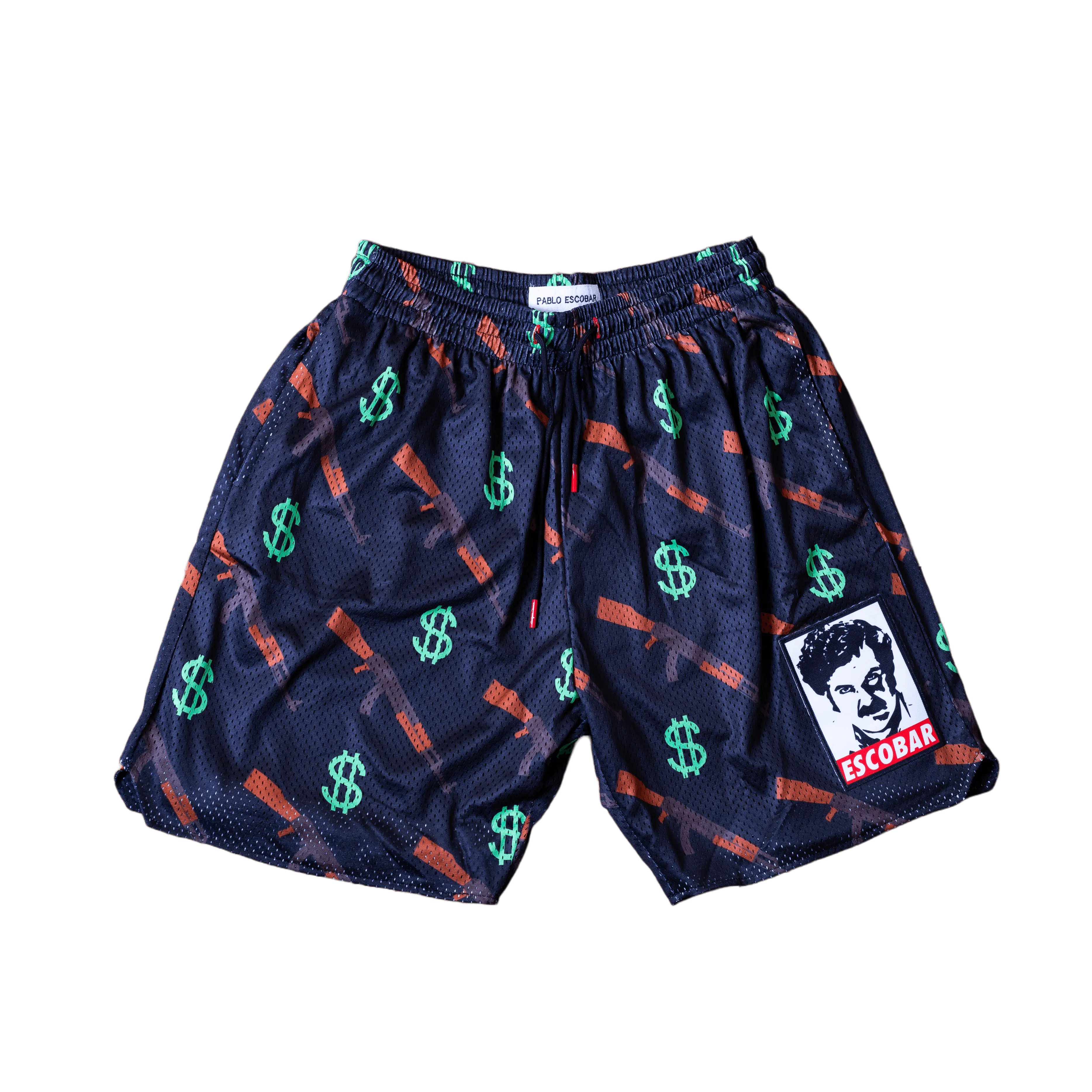 PABLO ESCOBAR BLACK BASKETBALL SHORTS