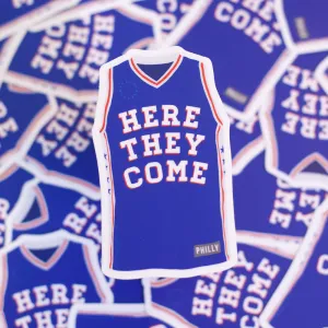 Philadelphia Sixers sticker, Philly basketball sticker, 76ers fan art, Here they come philadelphia sticker