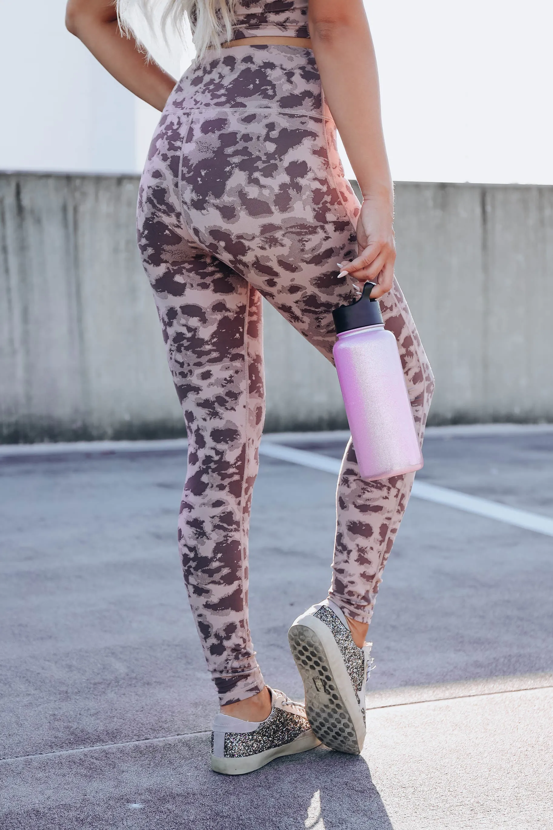 Positivity Jacquard Leggings - Purple