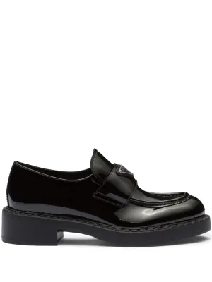 Prada Chocolate patent leather loafers