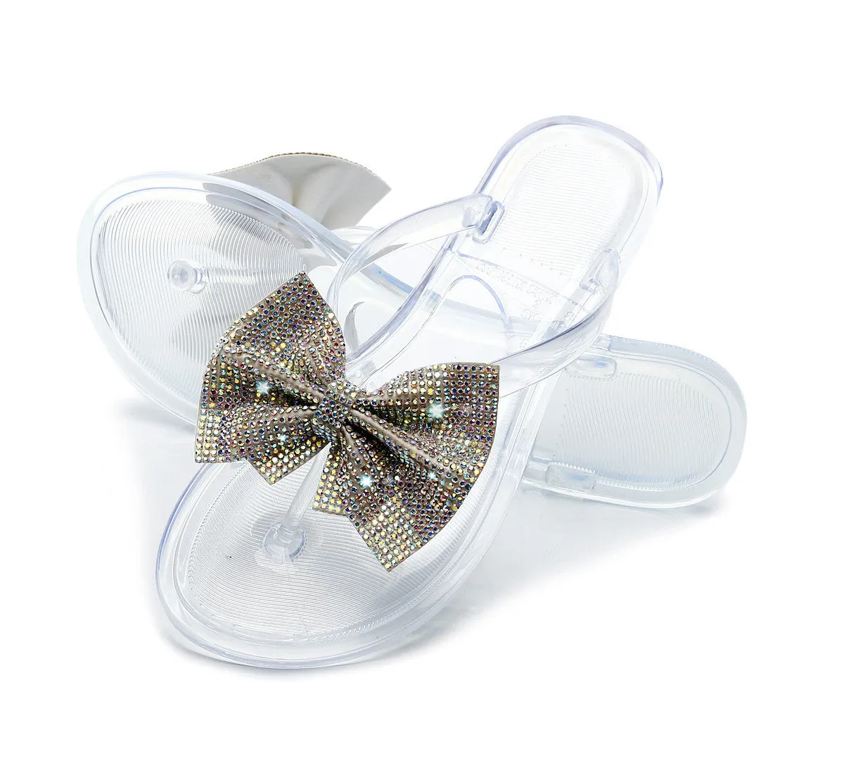 RXFSP Bow Flash Diamond Slippers