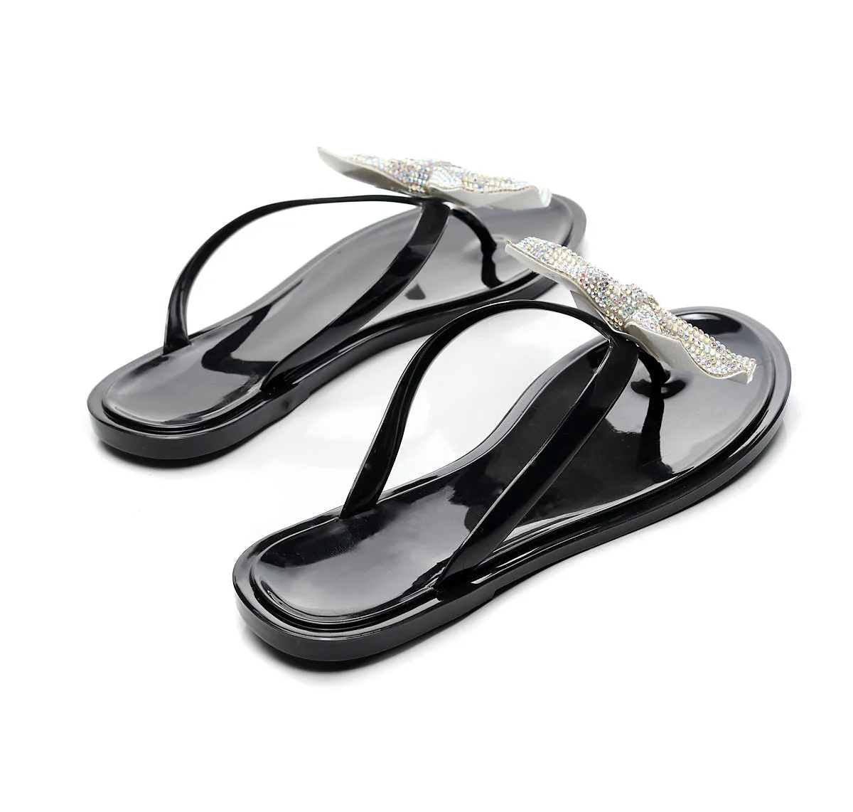 RXFSP Bow Flash Diamond Slippers