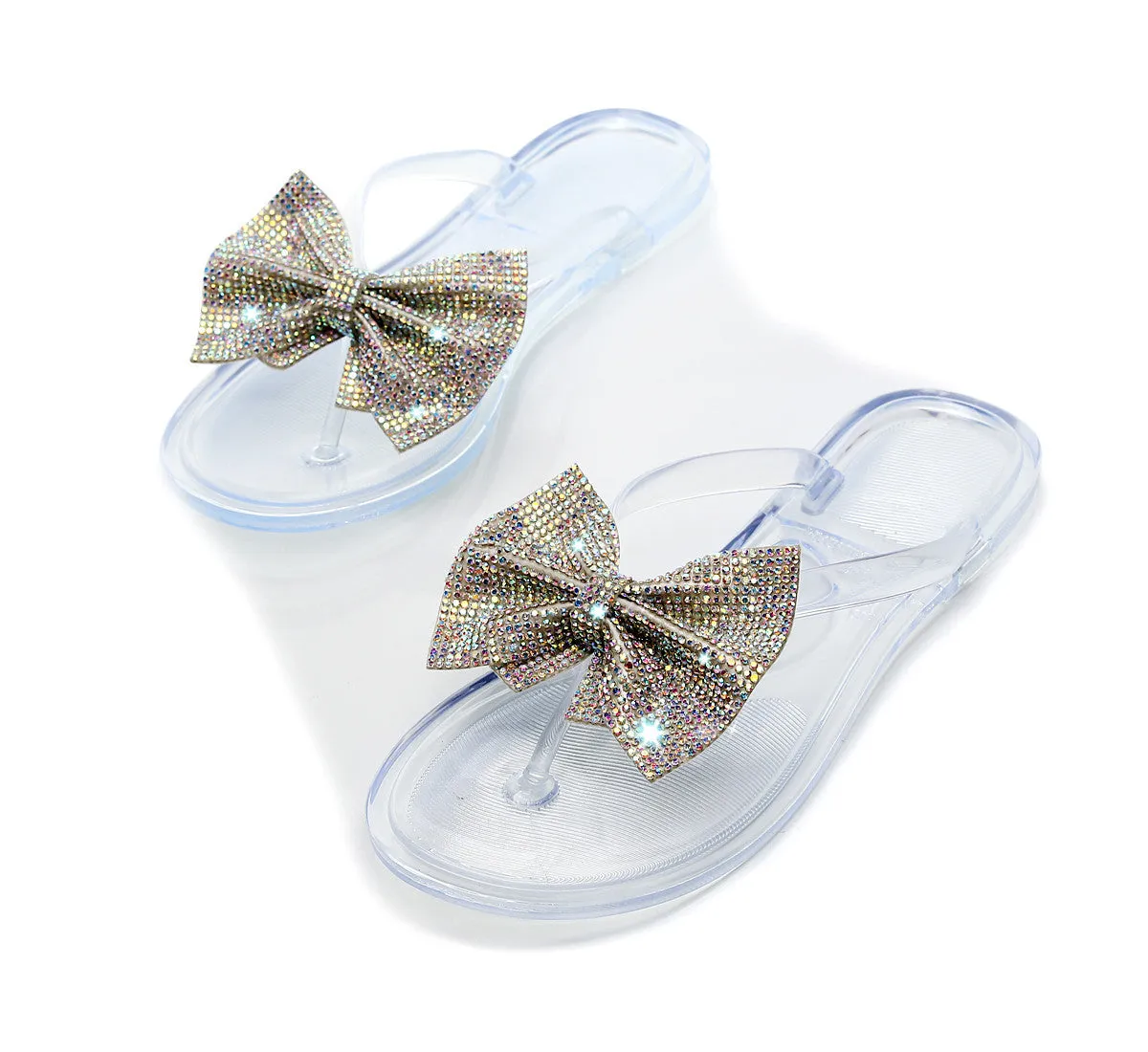 RXFSP Bow Flash Diamond Slippers