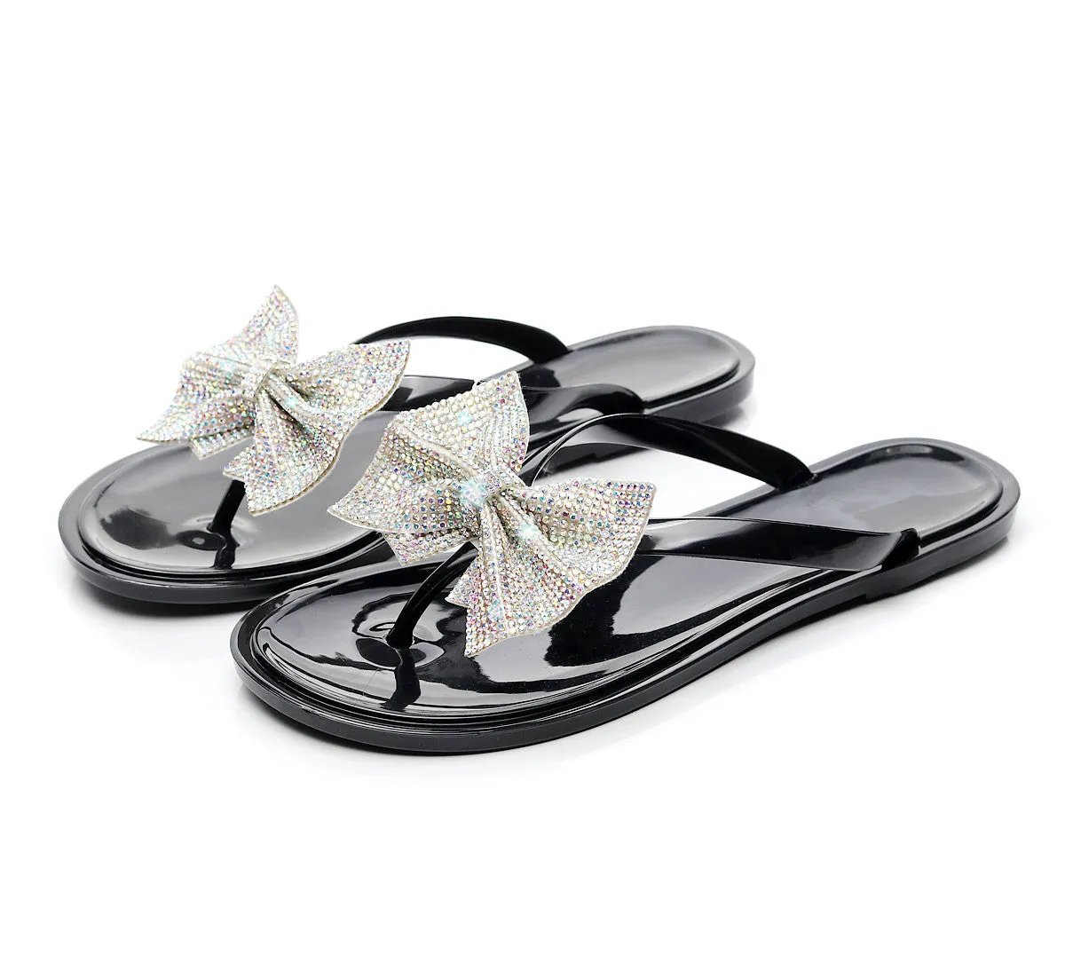 RXFSP Bow Flash Diamond Slippers