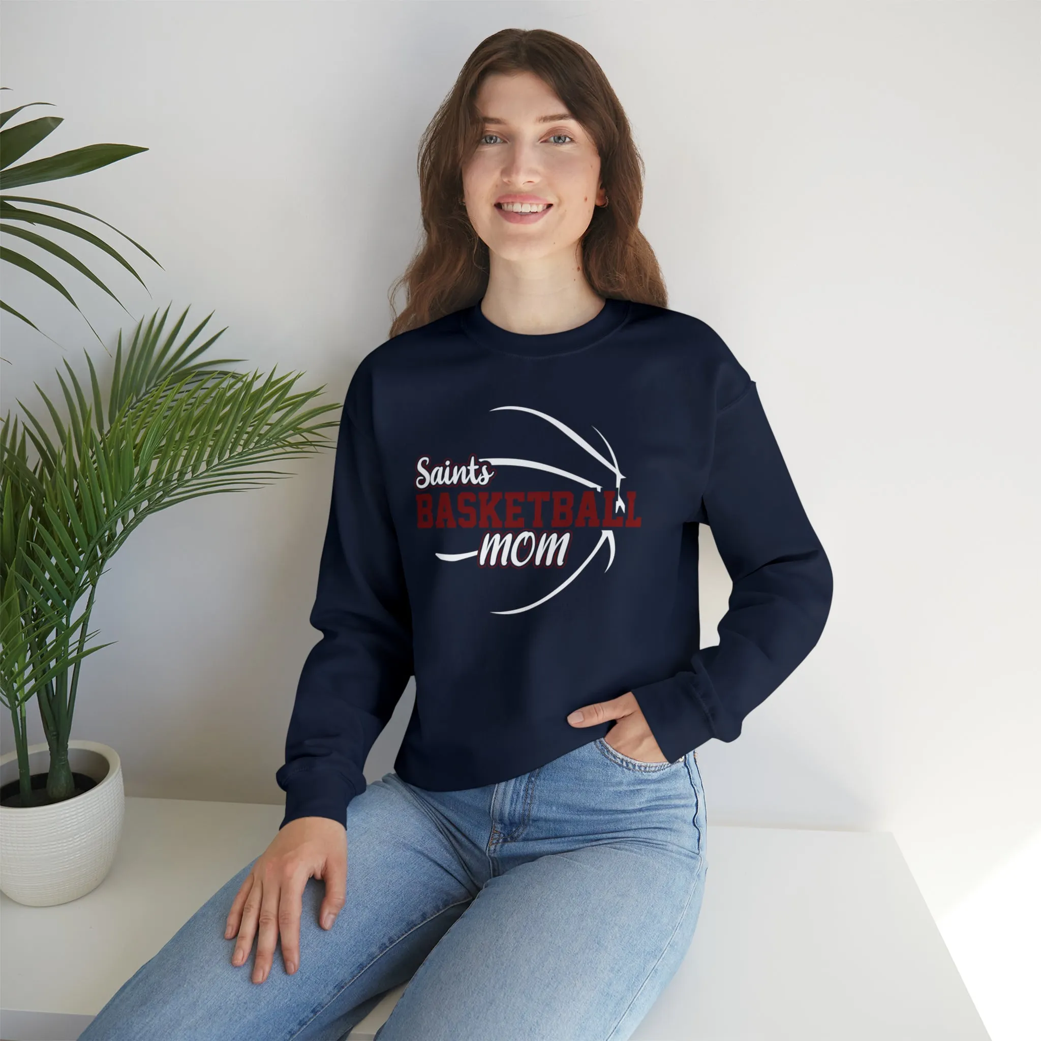 Saints Basketball Mom Unisex Heavy Blend™ Crewneck Sweatshirt