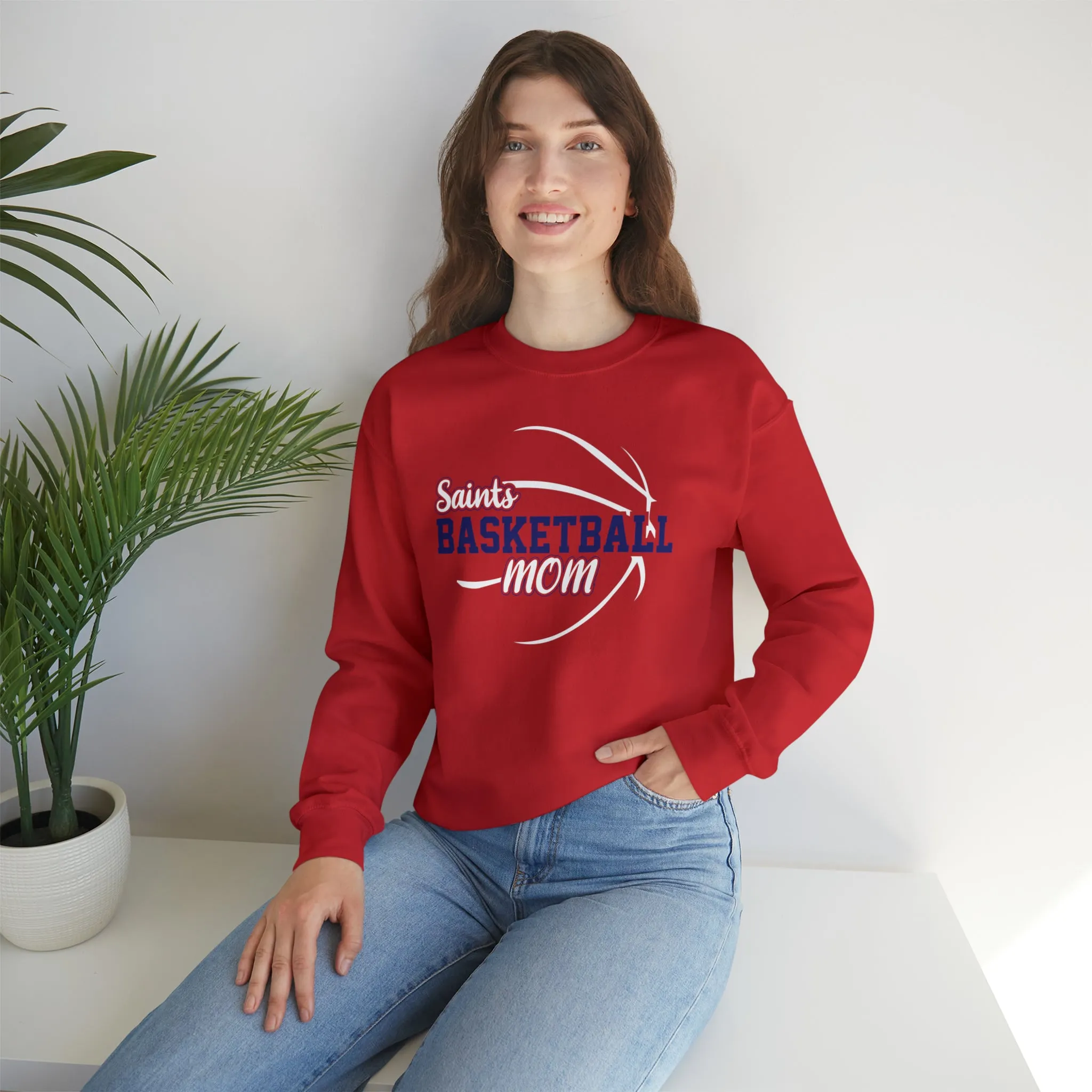 Saints Basketball Mom Unisex Heavy Blend™ Crewneck Sweatshirt