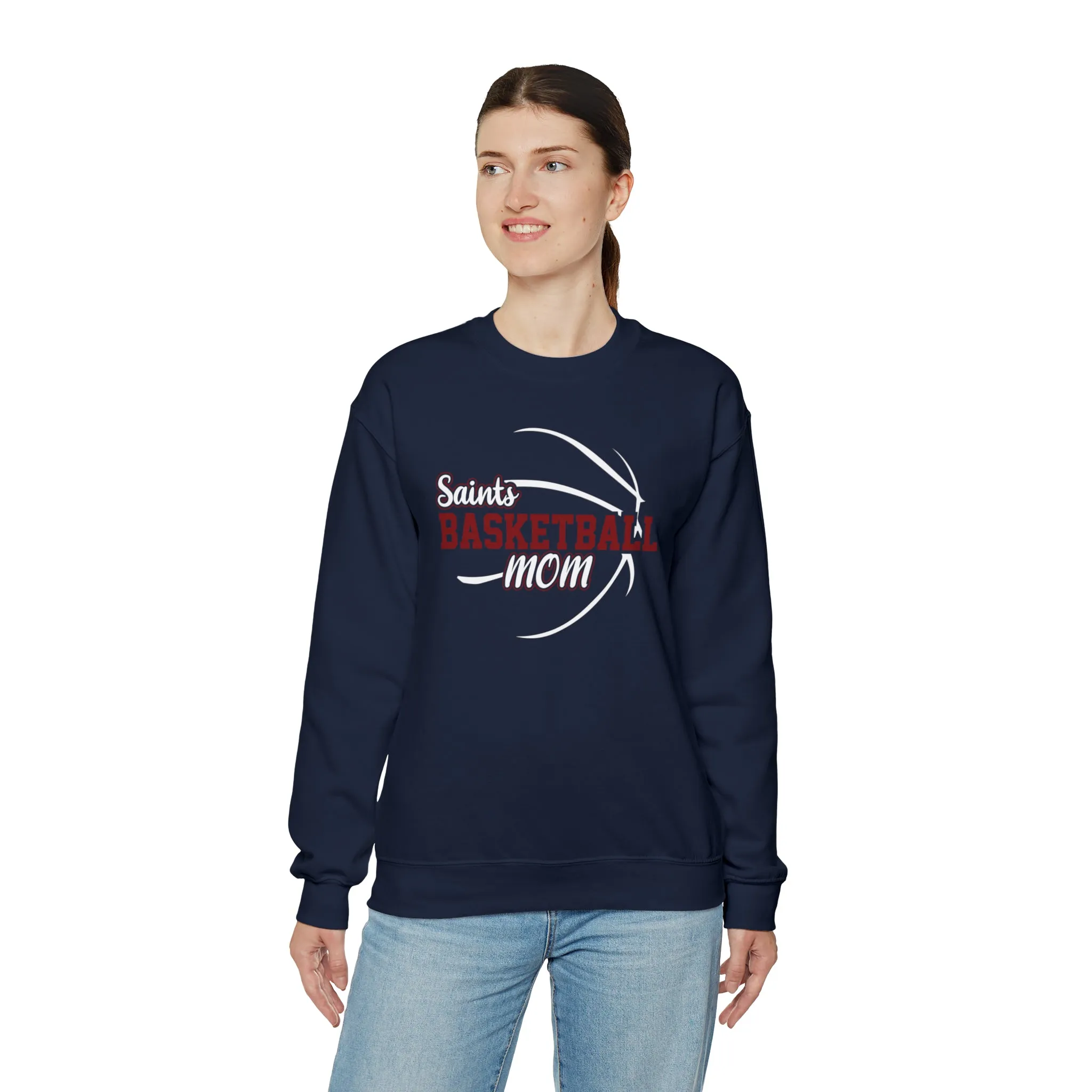 Saints Basketball Mom Unisex Heavy Blend™ Crewneck Sweatshirt