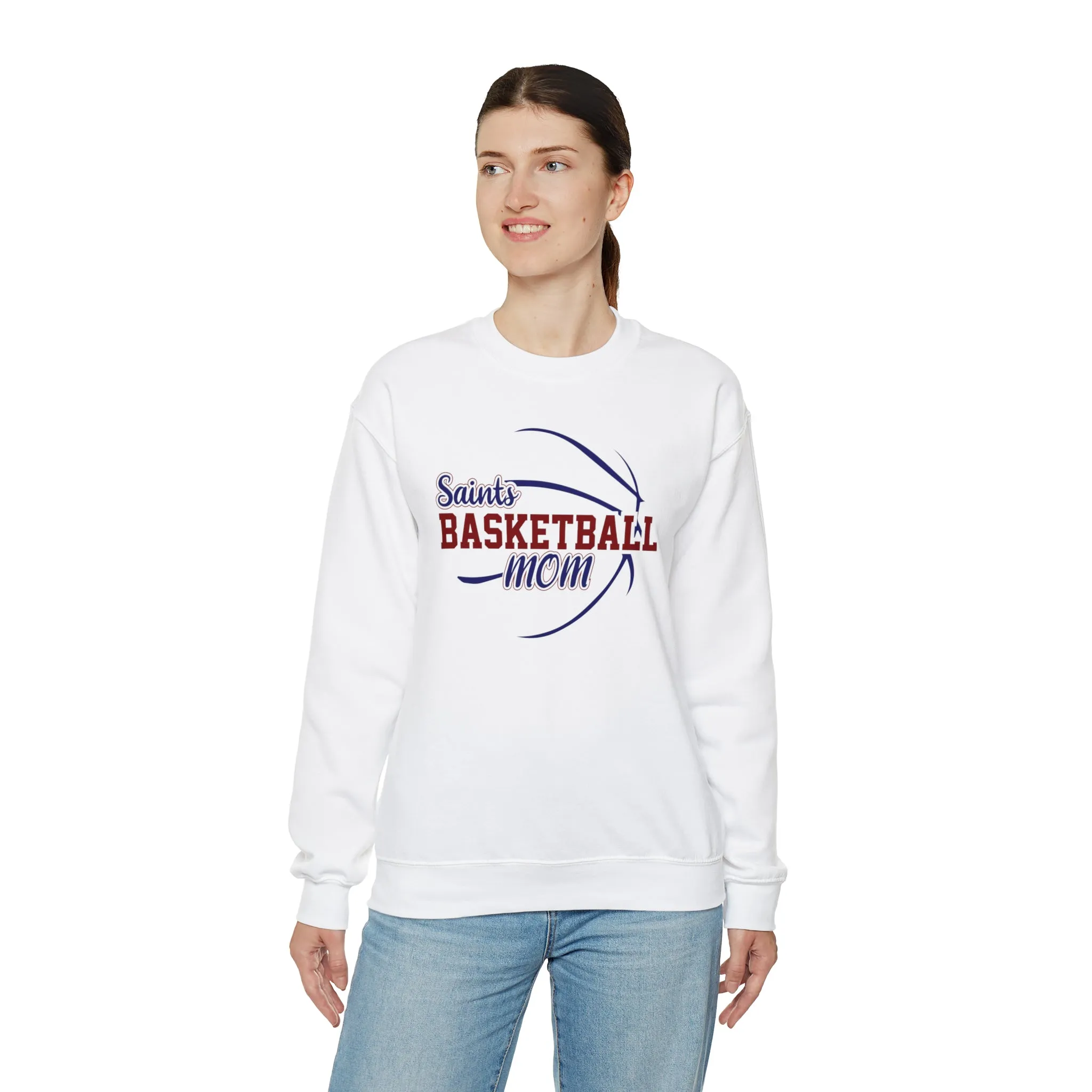 Saints Basketball Mom Unisex Heavy Blend™ Crewneck Sweatshirt
