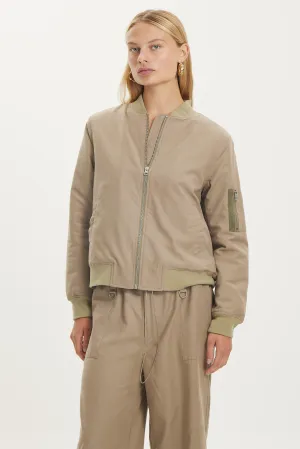 STREETWISE OVERSIZED BOMBER JACKET | STONE