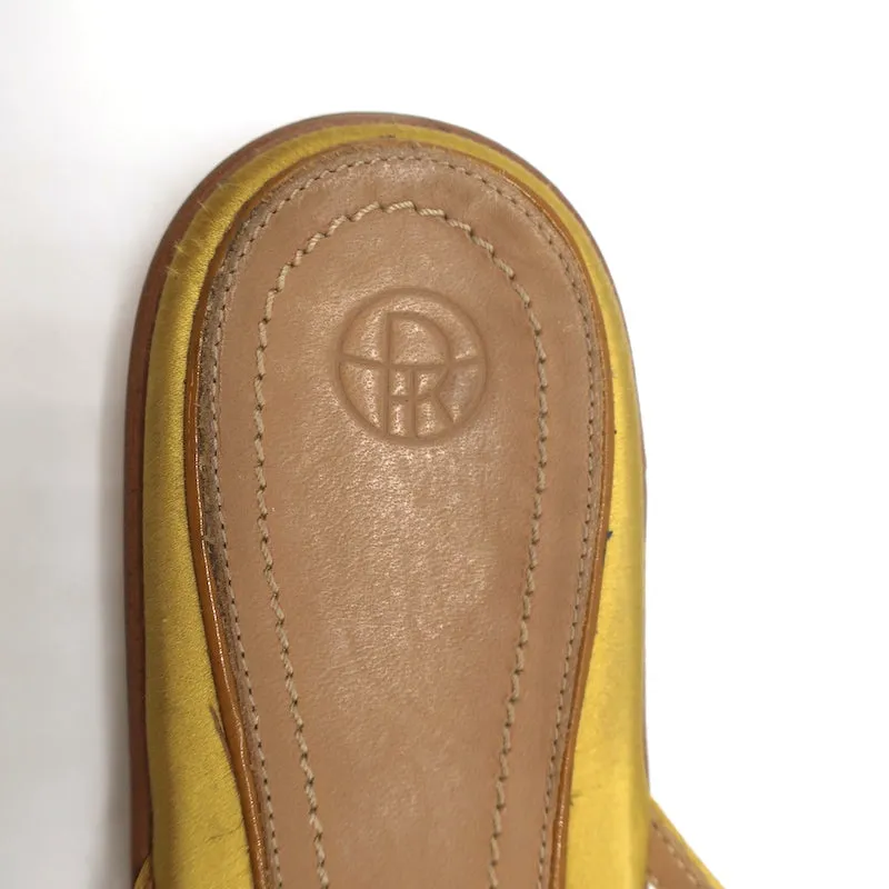 The Row April Bow Slide Sandals Yellow Satin Size 38