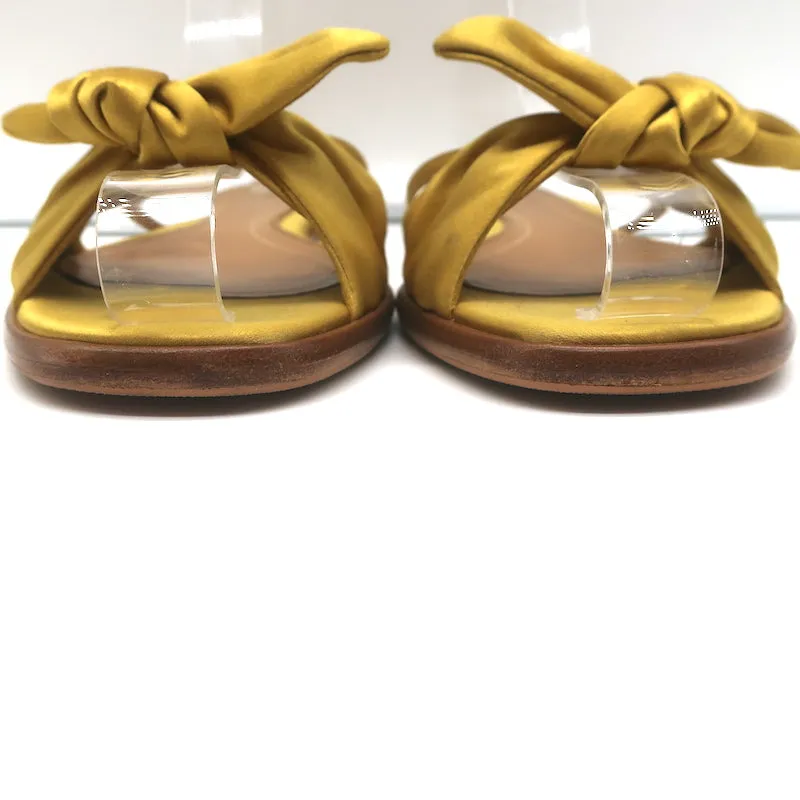 The Row April Bow Slide Sandals Yellow Satin Size 38