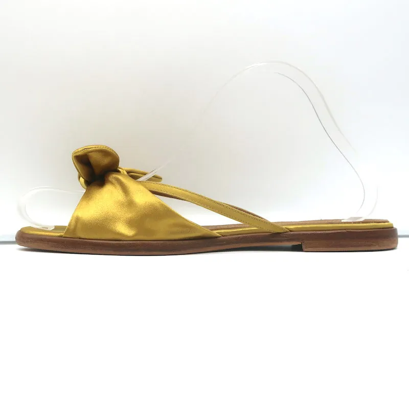 The Row April Bow Slide Sandals Yellow Satin Size 38